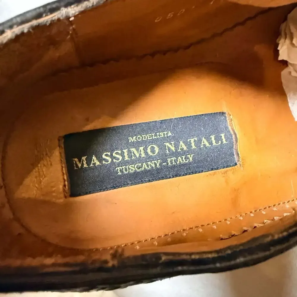Massimo Natali Modelista Woven Leather Lace-Up Dress Shoes